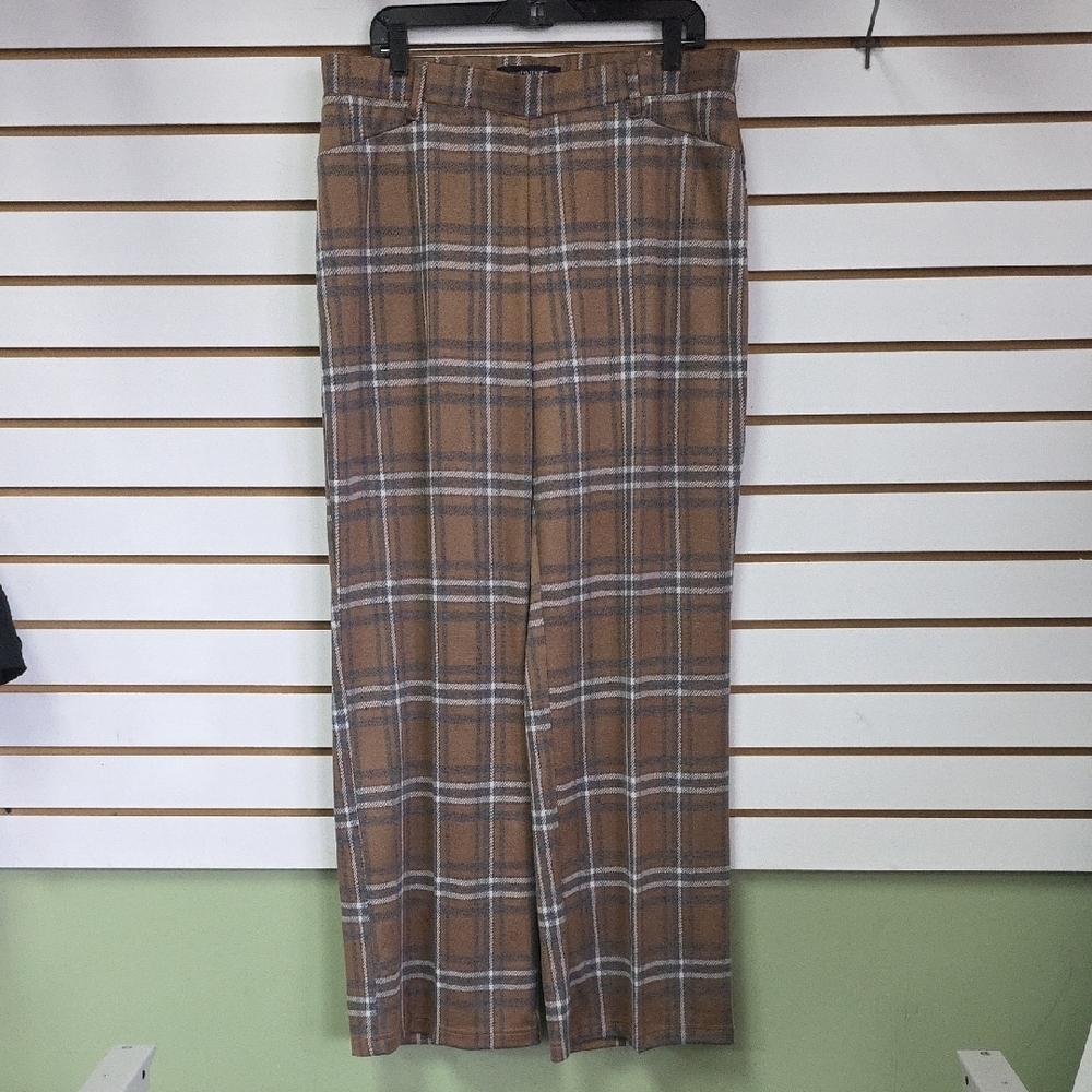 Ashley Stewart Plaid Wide Leg Pants 16